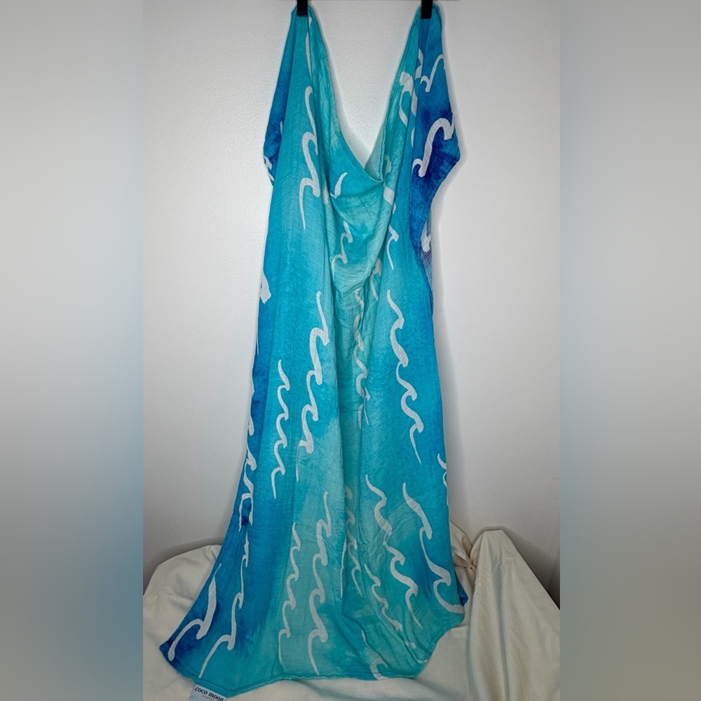 Coco Moon Hawaii Muslin Baby Swaddle Blanket Nalu Blue Ocean Waves  47"×47"